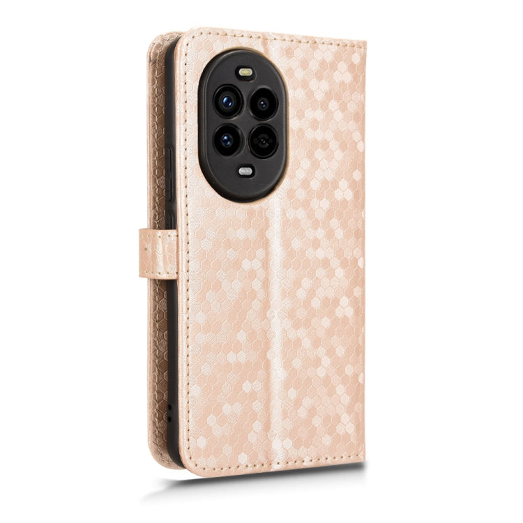 Funda de Cuero Huawei Nova 13 Pro 5G Textura de Puntos Panal (Dorada)