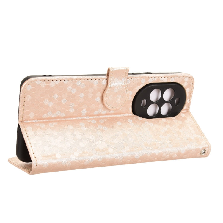 Funda de Cuero Huawei Nova 13 Pro 5G Textura de Puntos Panal (Dorada)