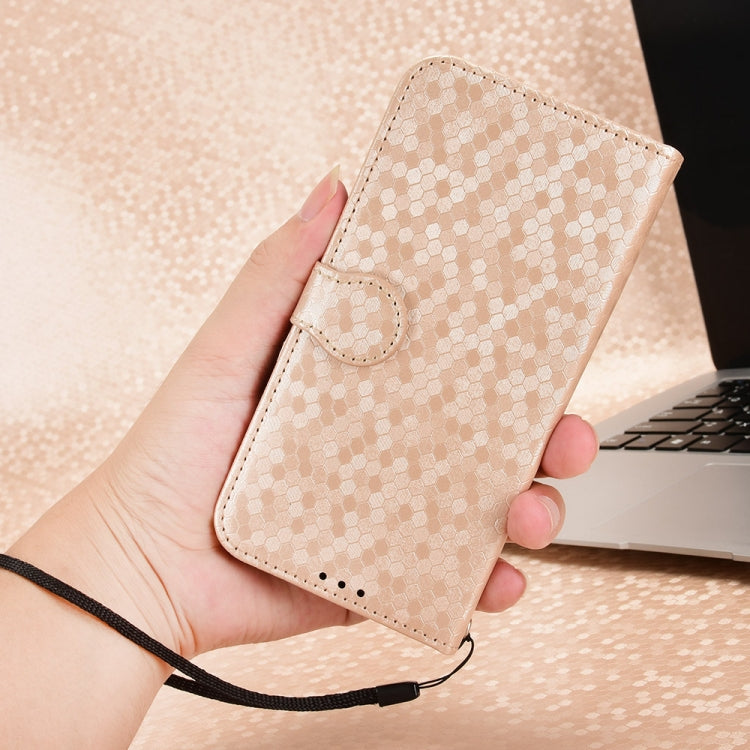 Funda de Cuero Huawei Nova 13 Pro 5G Textura de Puntos Panal (Dorada)