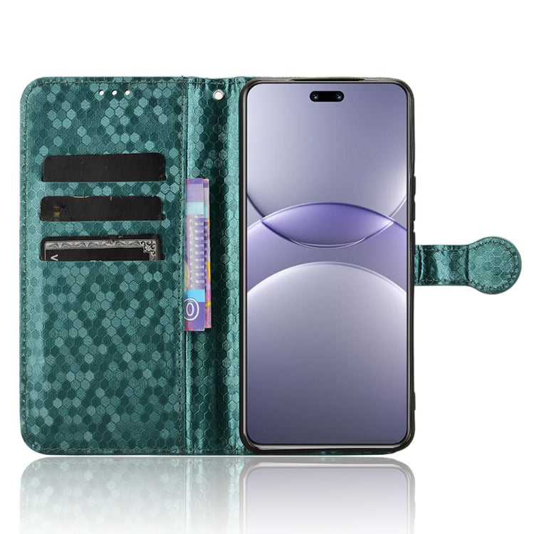 Funda de Cuero Huawei Nova 13 Pro 5G Textura Puntos Panal (Verde)