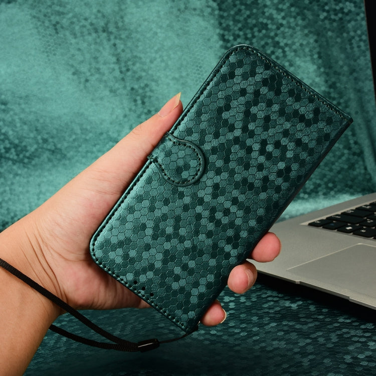 Funda de Cuero Huawei Nova 13 Pro 5G Textura Puntos Panal (Verde)