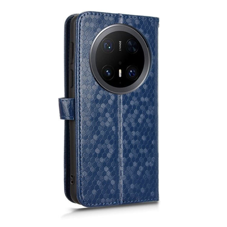 Funda de Cuero con Textura Panal para Huawei Mate 70 Pro/70 Pro+ (Azul)