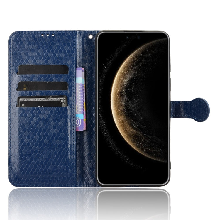 Funda de Cuero con Textura Panal para Huawei Mate 70 Pro/70 Pro+ (Azul)