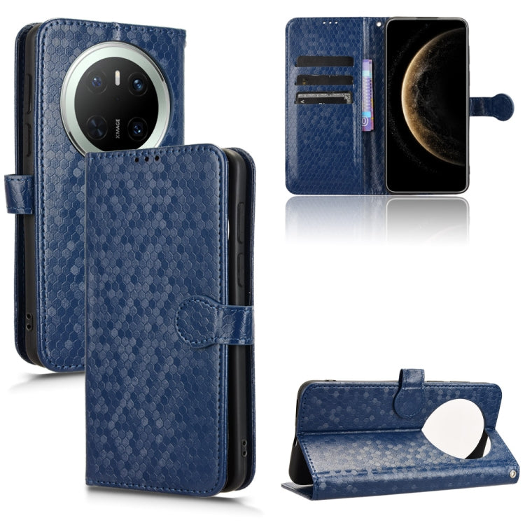 Funda de Cuero con Textura de Puntos Panal para Huawei Mate 70 (Azul)