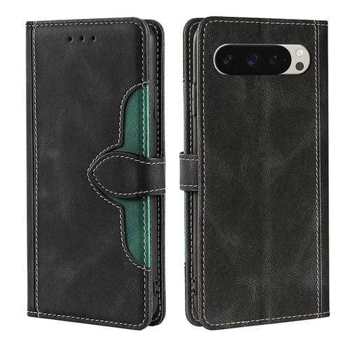 Funda de Cuero con Hebilla Magnética para Google Pixel 9 (Negra)