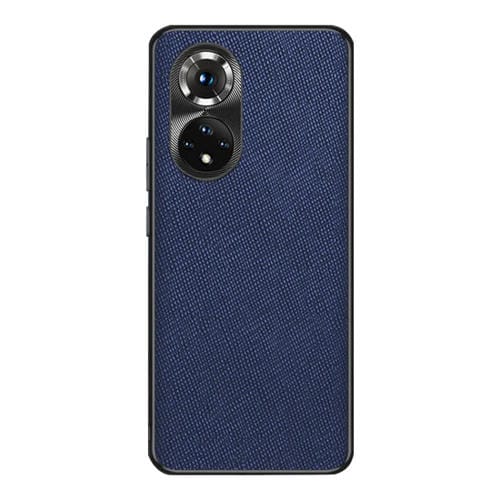 Funda para Honor 50 de Cuero PU con Textura Cruzada (Azul Zafiro)