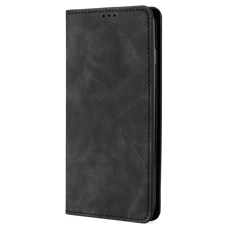 Funda de Cuero Magnética con Tacto de Piel para Teléfono Itel P65 (Negra)