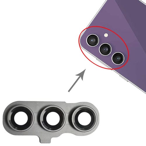 Rückseitige Kameraglasabdeckung Samsung Galaxy S23 FE SM-S711B (Schwarz) - Packung mit (10 Stück)