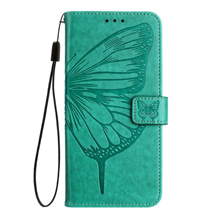 Funda de cuero con diseño de mariposa en relieve para Infinix Smart 10 4G / Tecno Pop 10 (verde)