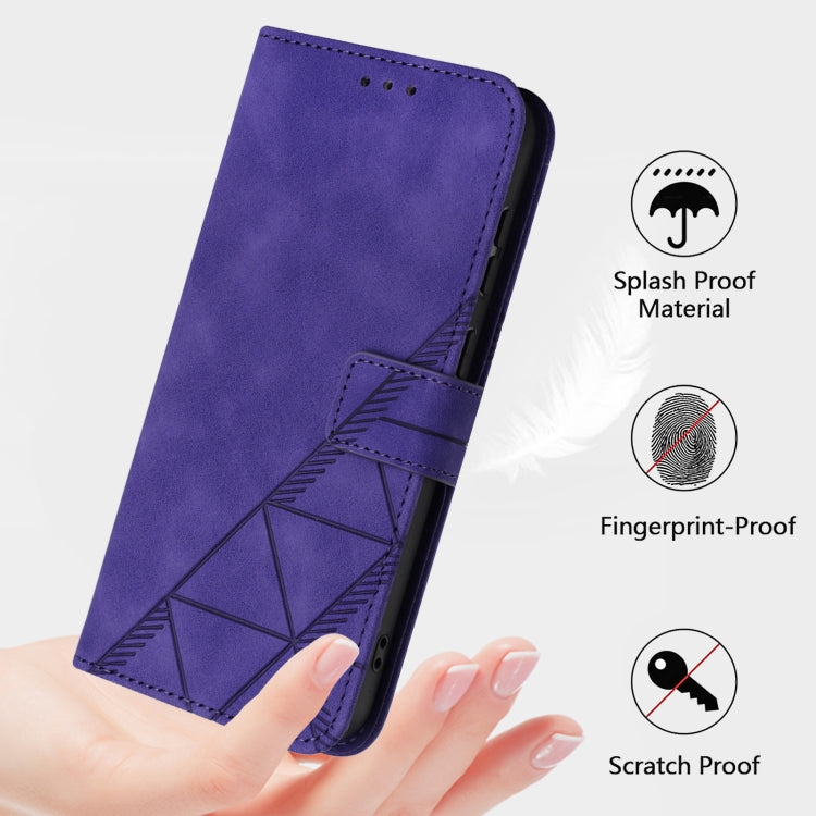 Funda de Cuero para Sharp Aquos Sense9 con Tapa y Relieve 3D (Morado)