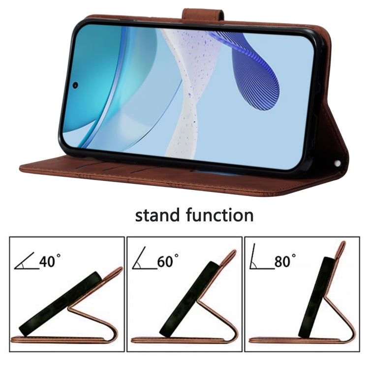 Funda de Cuero Nxtpaper con Tapa y Relieve 3D para TCL 50 Pro (Rojo Vino)
