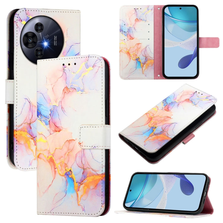 Funda de Cuero con Tapa para TCL 50 Pro Nxtpaper Pt003 con Diseño Mármol (Blanco Mármol Galaxy)
