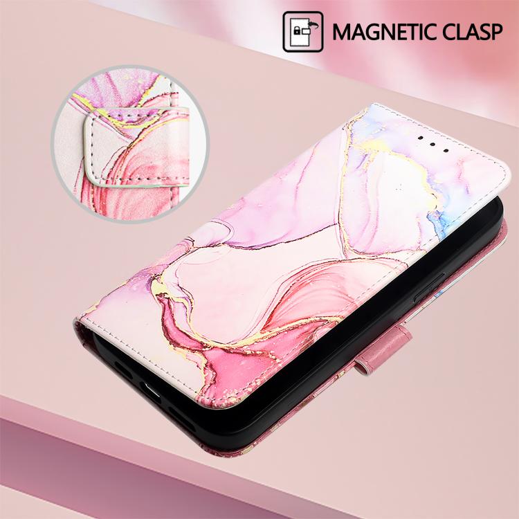 Funda de cuero con tapa y diseño de mármol para Infinix Smart 10 / Tecno Pop 10 PT003 (oro rosa)