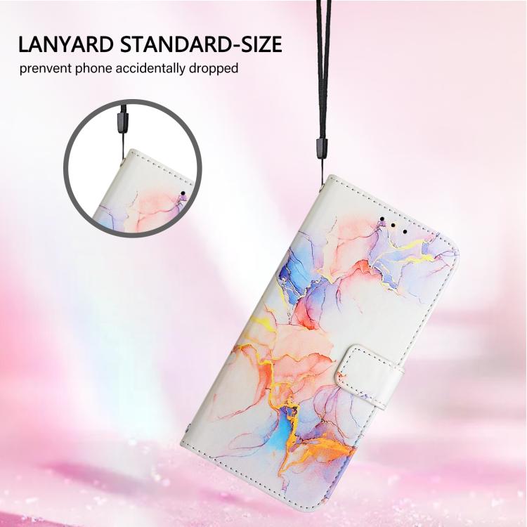Funda de cuero con tapa y diseño de mármol para Infinix Smart 10 / Tecno Pop 10 PT003 (Galaxy Marble White)