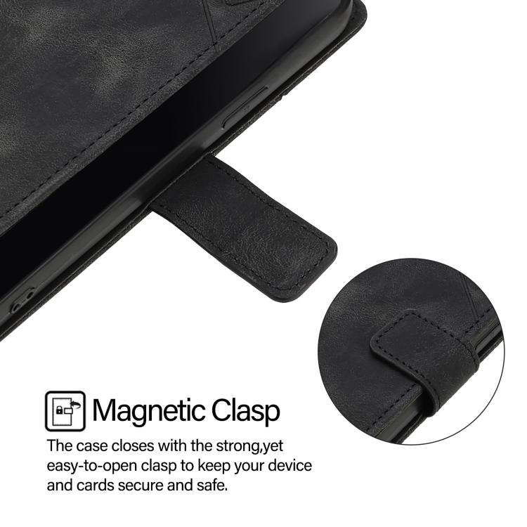 Funda de cuero con relieve para Infinix Smart 10 4G / Tecno Pop 10 (negra)