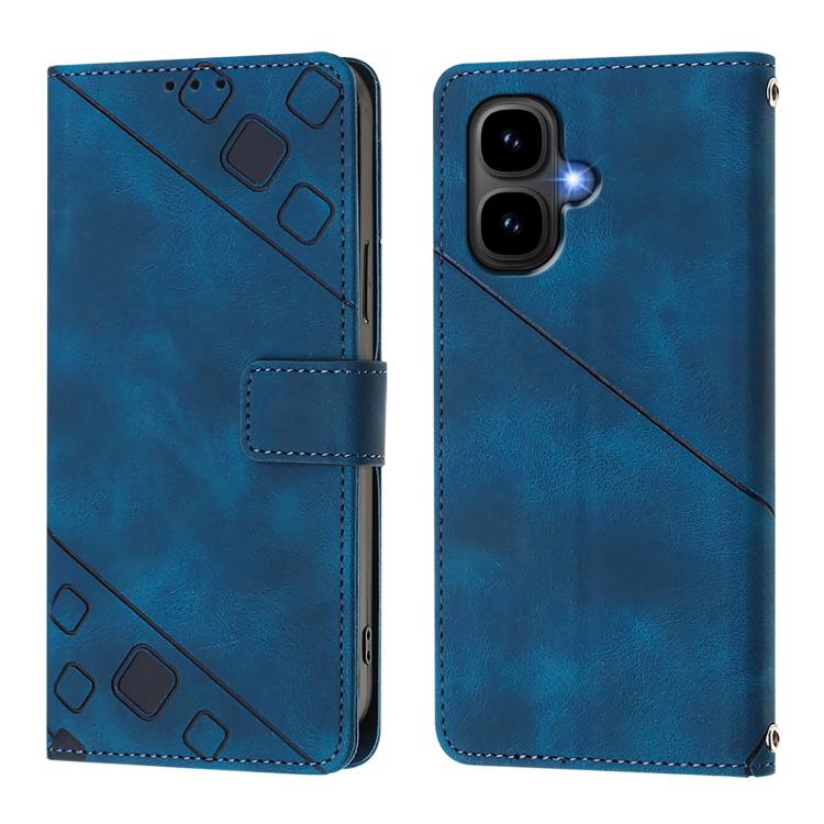 Funda de piel con relieve para Infinix Smart 10 4G / Tecno Pop 10 (azul)