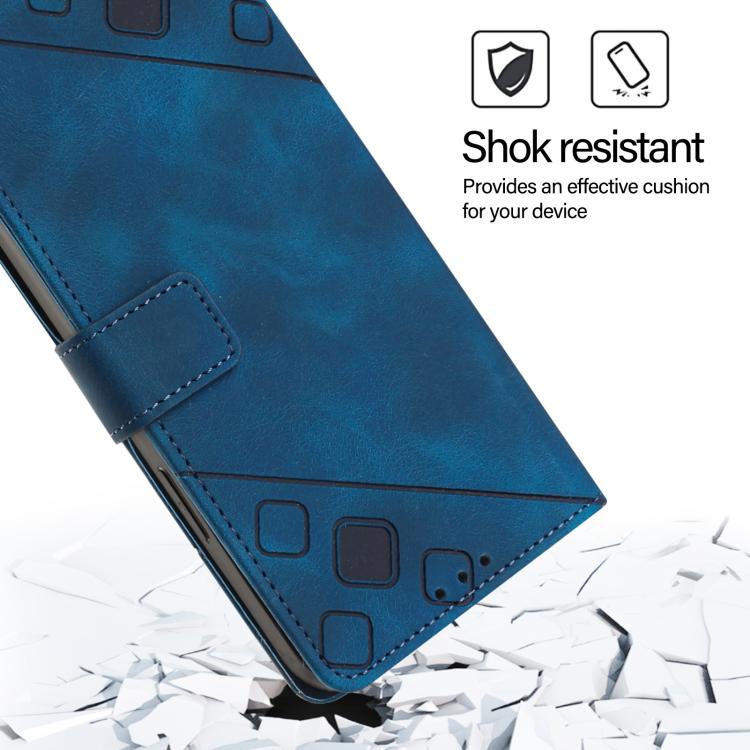 Funda de piel con relieve para Infinix Smart 10 4G / Tecno Pop 10 (azul)