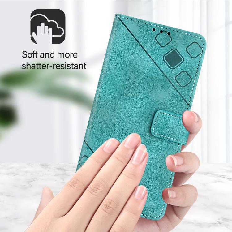 Funda de piel con relieve para Infinix Smart 10 4G / Tecno Pop 10 (verde)