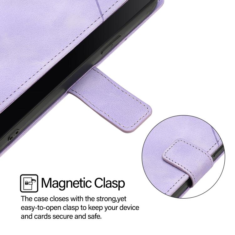 Funda de piel con relieve para Infinix Smart 10 4G / Tecno Pop 10 (morado claro)