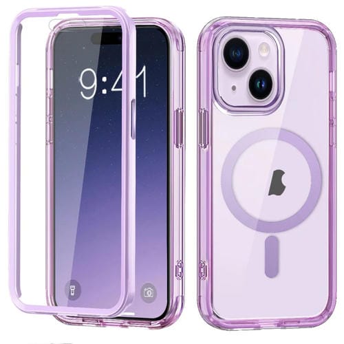 Funda para iPhone 15 2 en 1 Magnética PC + TPU (Púrpura Claro) - MOVILSTORE