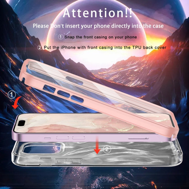Funda para Teléfono iPhone 15 2 En 1 Imd Gradient Feather PC y TPU (Rosa Claro) - MOVILSTORE