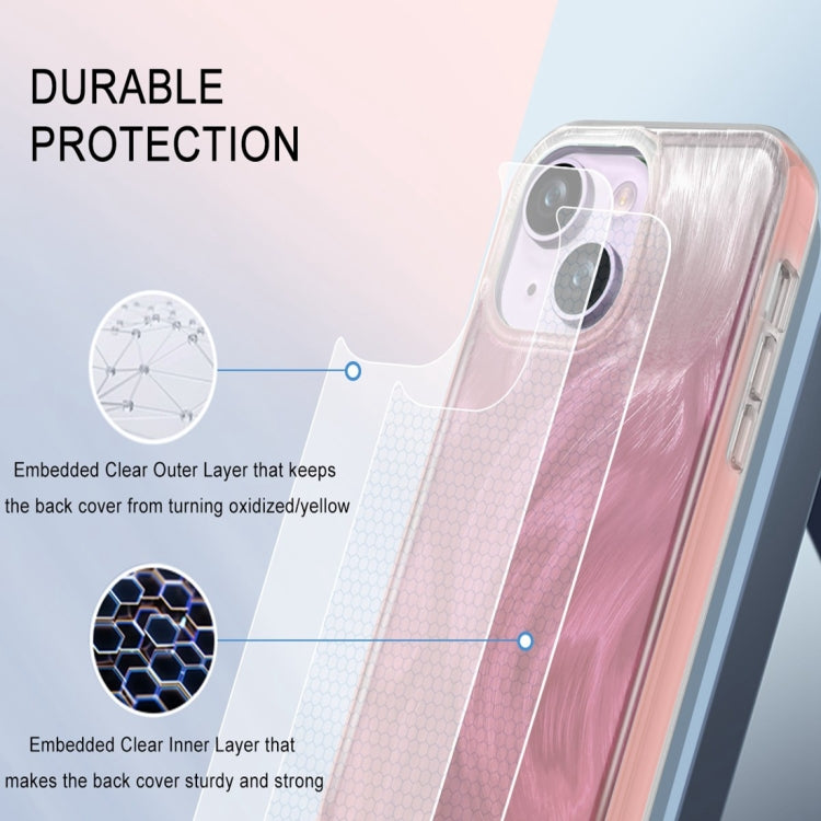 Funda para Teléfono iPhone 15 2 En 1 Imd Gradient Feather PC y TPU (Rosa Claro) - MOVILSTORE