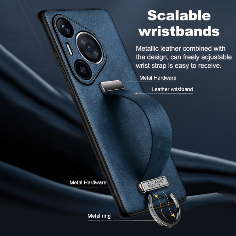 Funda para Huawei Nova 12 y Nova 13 Sulada PC Textura Cuero Híbrido Tacto Piel a Prueba de Golpes (Negro)