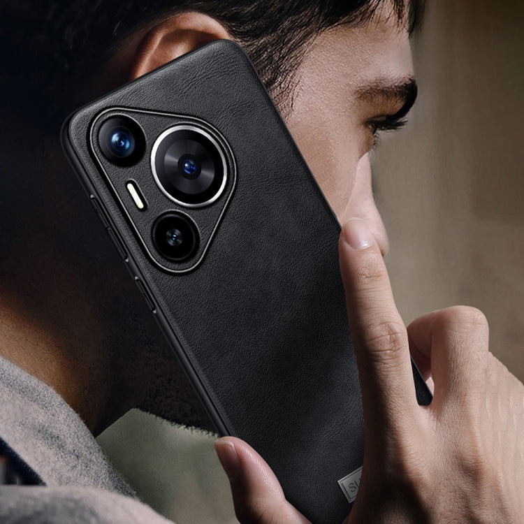 Funda de Teléfono Cuero Híbrido Sulada a Prueba de Golpes TPU para Huawei Mate 60 Rs Ultimate (Naranja)