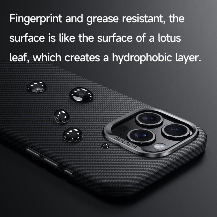 Funda para Teléfono Sulada 600D Kevlar Texture para iPhone 15 a Prueba de Golpes (Negro) - MOVILSTORE