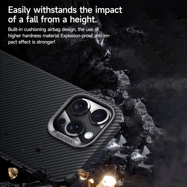 Funda para Teléfono Sulada 600D Kevlar Texture para iPhone 15 a Prueba de Golpes (Negro) - MOVILSTORE