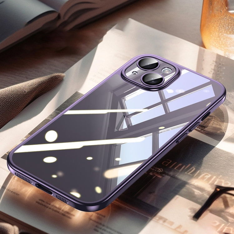 Funda para iPhone 15 Sulada Galvanoplastia Frosted PC + TPU a Prueba de Golpes (Púrpura) - MOVILSTORE