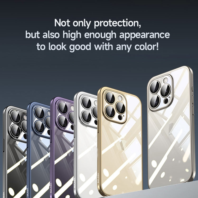 Funda para iPhone 15 Sulada Galvanoplastia Frosted PC + TPU a Prueba de Golpes (Gris) - MOVILSTORE