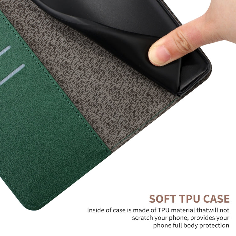 Funda de Cuero para Sharp Aquos Sense9 con Textura de Cuadrícula Rómbica (Verde)