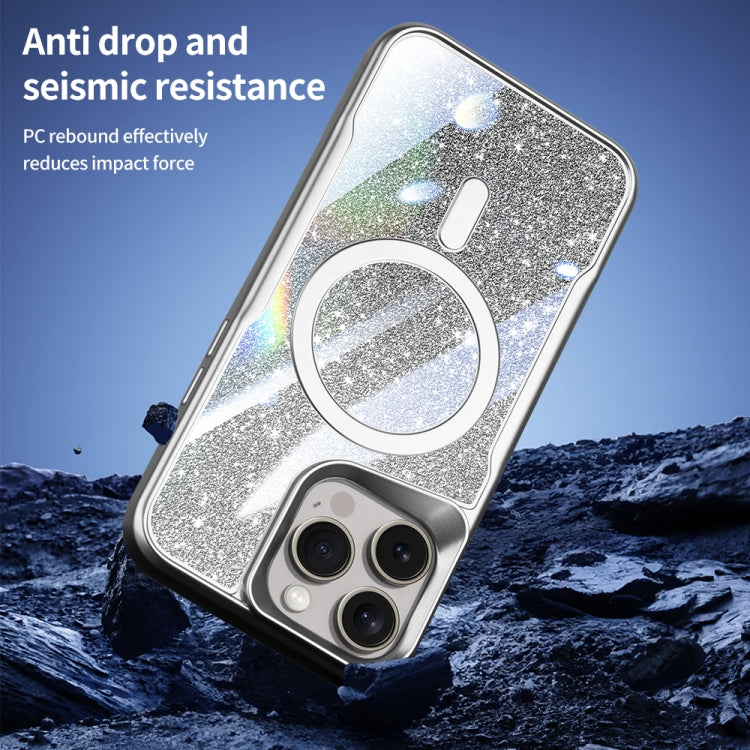 Estuche para Teléfono iPhone 15 Blade Magsafe con Purpurina y Degradado Magnético (Azul) - MOVILSTORE