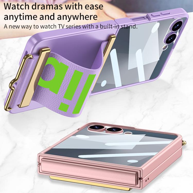 Funda ultrafina con correa de muñeca integrada GKK para Samsung Galaxy Z Flip7 5G (morado)
