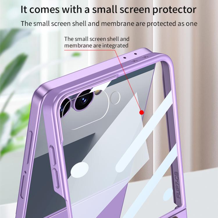 Funda ultrafina con correa de muñeca integrada GKK para Samsung Galaxy Z Flip7 5G (morado)