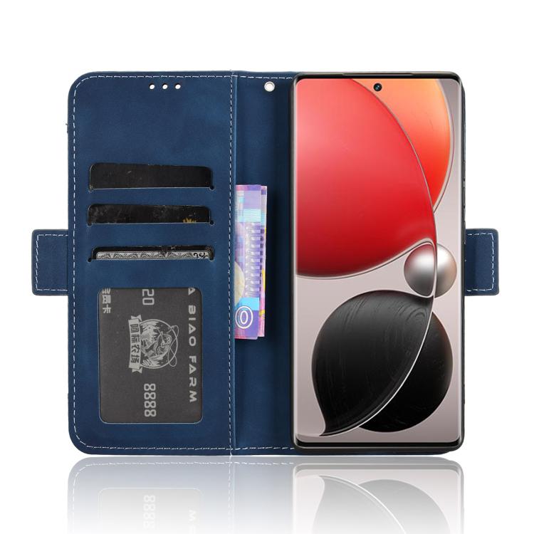 Funda de Piel con Textura de Becerro y Ranuras para Tarjetas para Itel S25 Ultra 4G (Azul)
