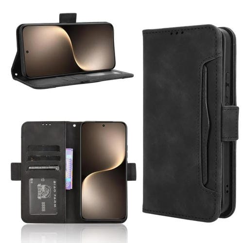 Funda de Piel Textura de Becerro con Ranuras para Tarjetas para Honor Magic7 (Negra)