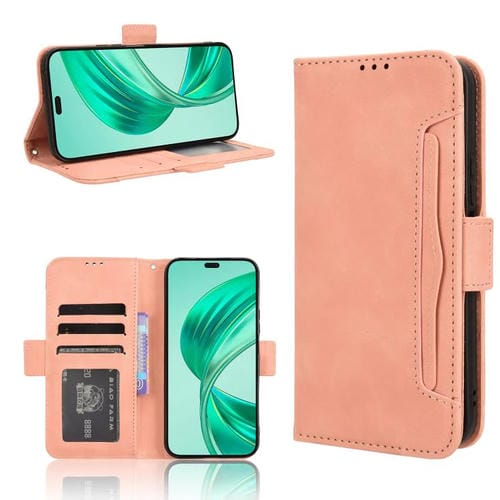 Funda de Piel con Textura de Becerro y Ranuras para Tarjetas para Honor X8C 4G (Rosa)