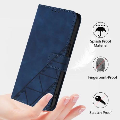 Funda de cuero con tapa y relieve 3D para ZTE Blade A52 Lite (azul)