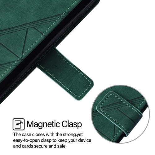 Funda de cuero con tapa y relieve 3D para ZTE Blade A52 Lite (Verde)