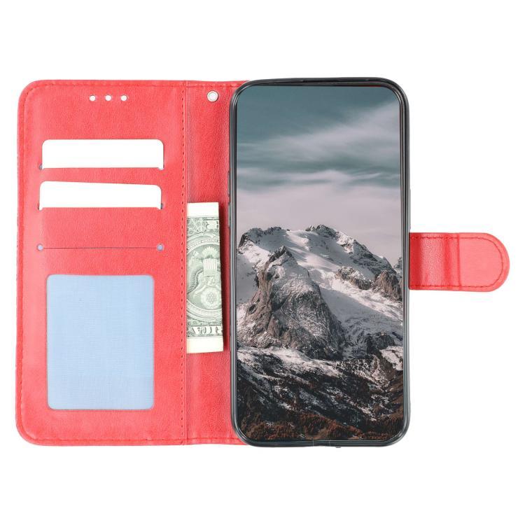 Funda de cuero con estampado de mandala solar para Redmi A5 4G (171,7 mm) / Poco C71 4G (rojo)