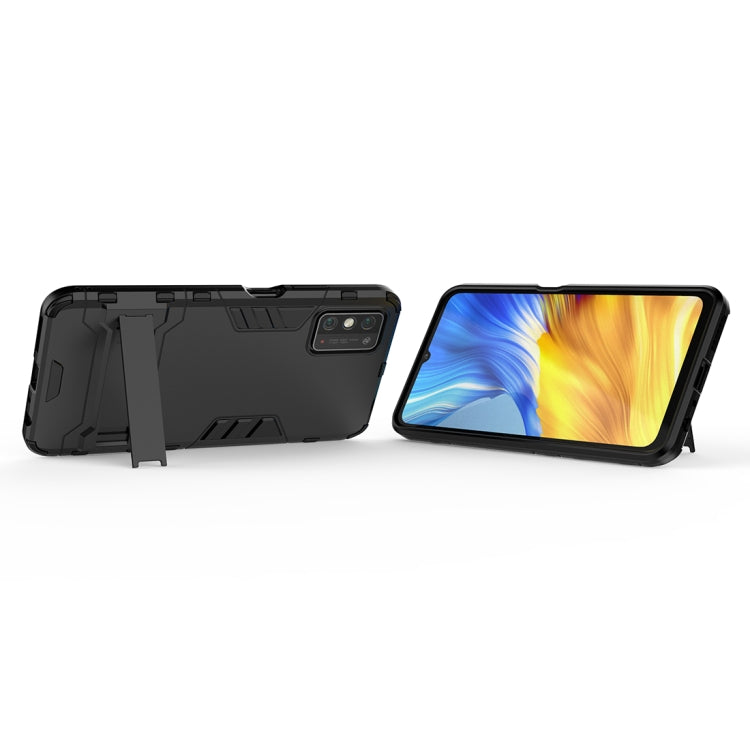 Para Huawei Honor X10 Max PC + TPU Funda protectora a prueba de golpes con soporte invisible (Negro)