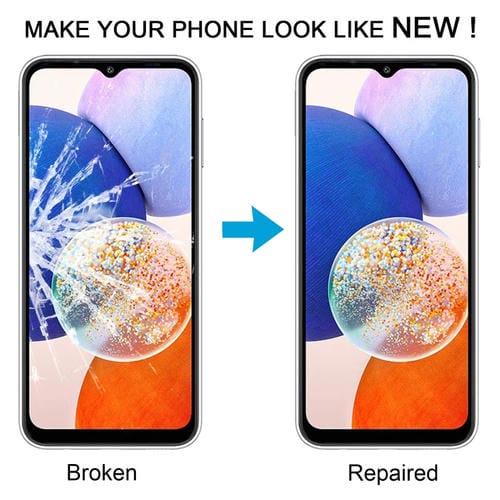 Objectif en verre écran Samsung Galaxy A14 5G SM-A146B avec adhésif OCA (10 pièces)