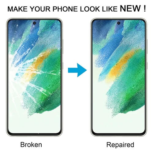 Verre Lentille Écran Avant Samsung Galaxy S21 FE SM-G990B avec Adhésif OCA (10 Pièces)