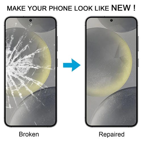 Lente de Vidro Exterior Samsung Galaxy S24 SM-S921B com Adesivo OCA (10 Peças) Ecrã Frontal