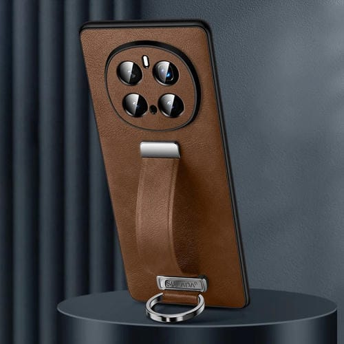 Funda para Teléfono Sulada PC con Textura de Cuero Tacto Suave a Prueba de Golpes para Honor Magic7 Pro (Marrón)