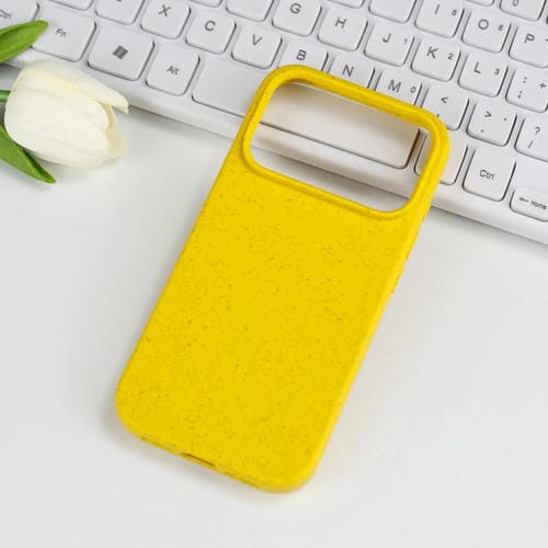 Funda de TPU con diseño de paja de trigo para iPhone 17 Pro (amarilla)