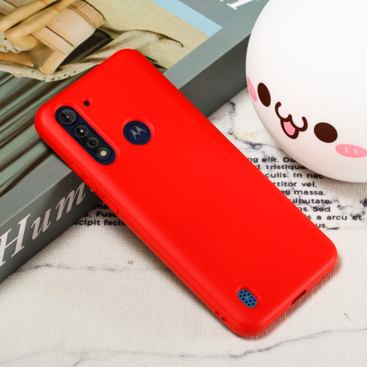 Para Motorola Moto G8 Power Pure Color Liquid Silicone Funda protectora de cobertura total a prueba de golpes (rojo)