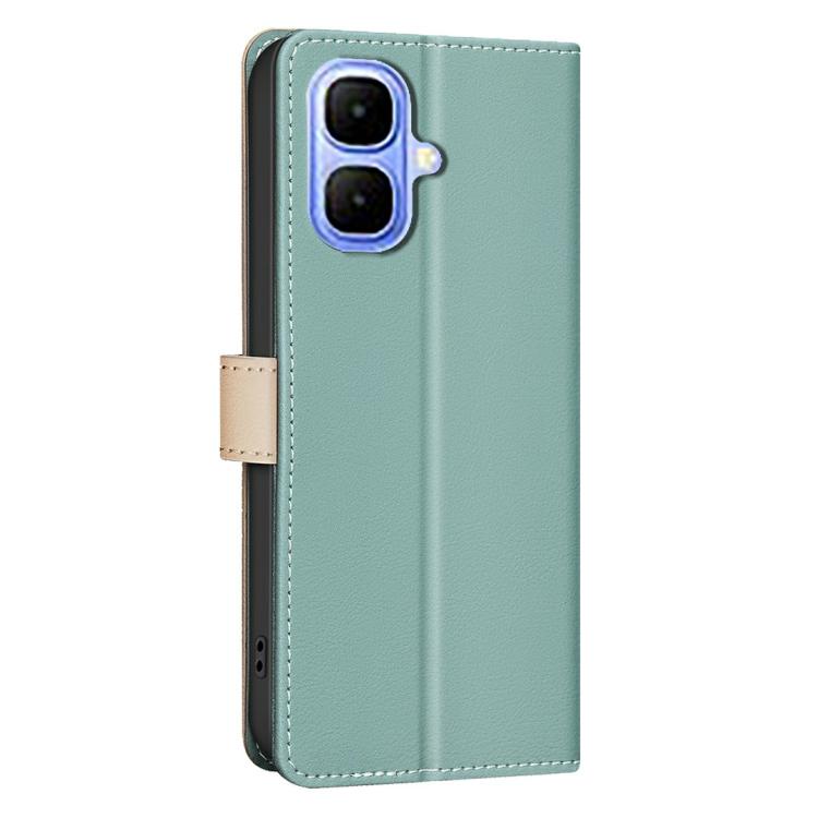 Funda de cuero antirrobo RFID a juego para Infinix Smart 10 4G (verde)